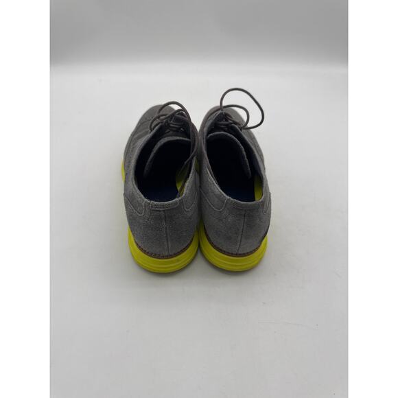 COLE HAAN LUNARGRAND SUEDE WINGTIP CHARCOAL GREY GRAY VOLT YELLOW Men size‎ 11 main image 5